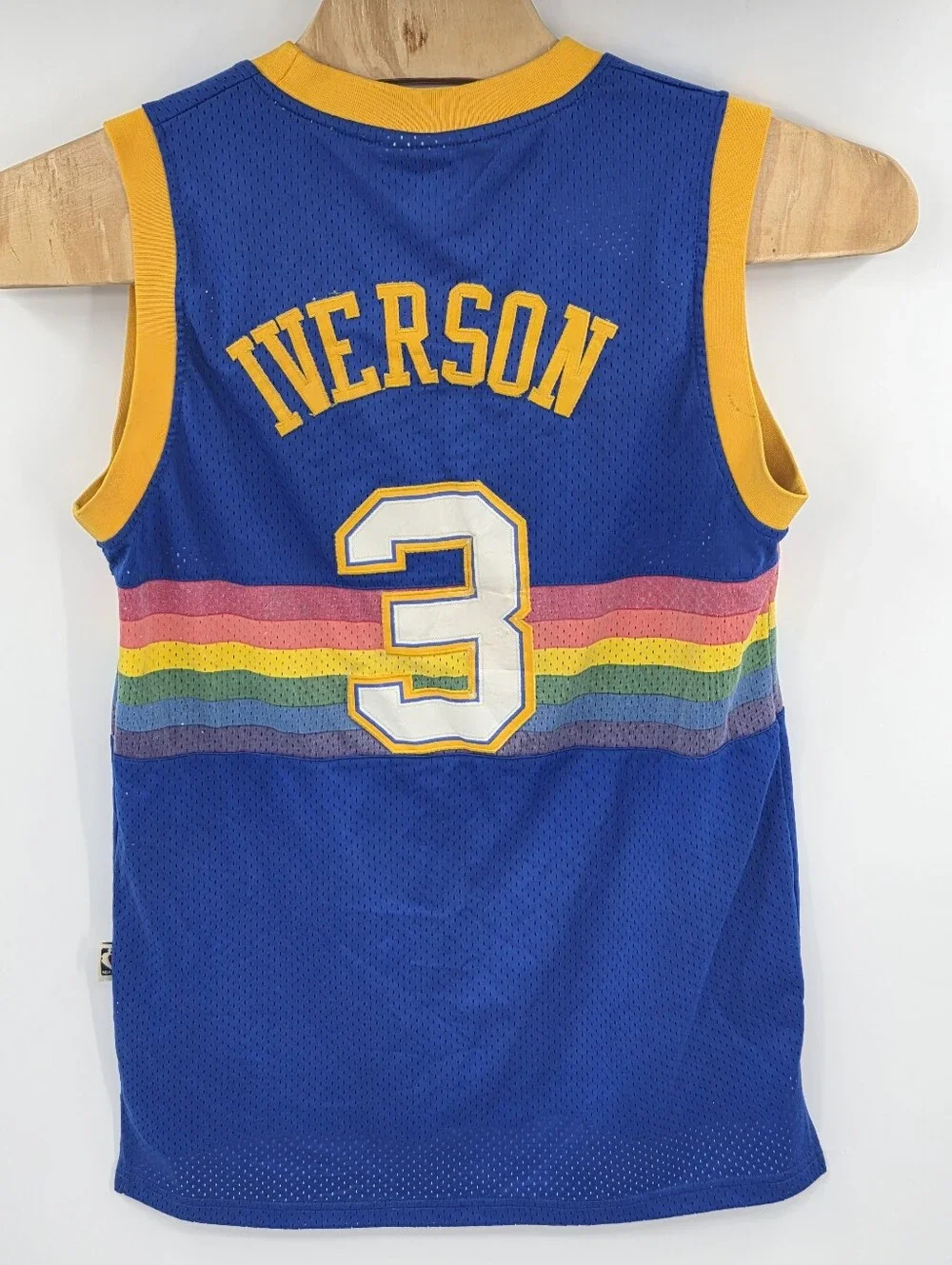 Adidas NBA Hardwood Classics Denver Nuggets Allen Iverson #3 Jersey Blue Medium